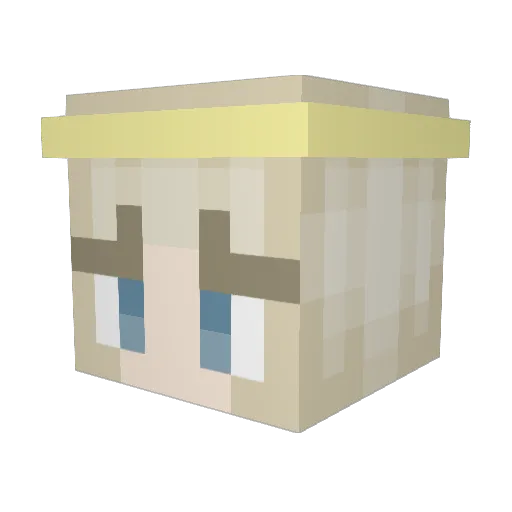 _tututu Minecraft avatar head, 3D render