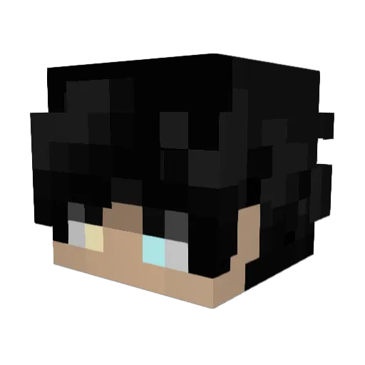 _tw Minecraft avatar head, 3D render