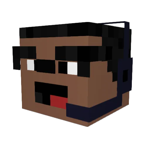 _twomad_ Minecraft avatar head, 3D render
