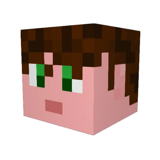 _unTizio_ Minecraft avatar head, 3D render