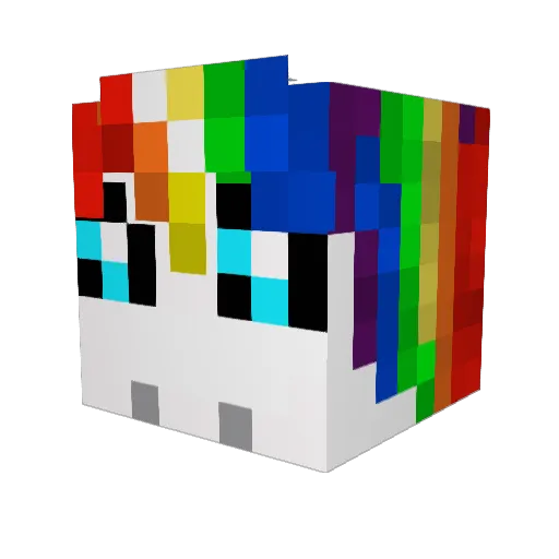 _unicornpuke Minecraft avatar head, 3D render