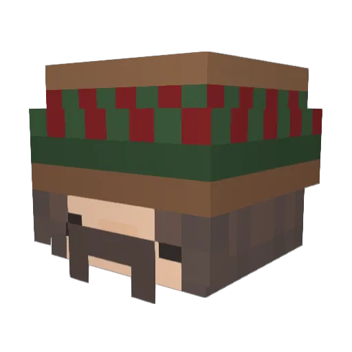 _vasquez Minecraft avatar head, 3D render
