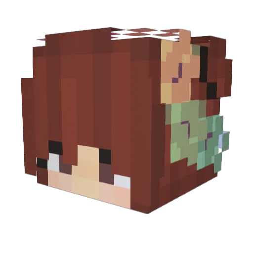 _violett Minecraft avatar head, 3D render