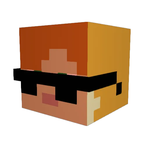 _vxyrz_ Minecraft avatar head, 3D render