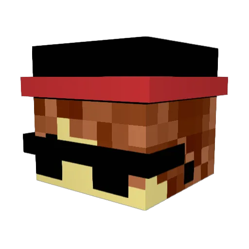 _waijai Minecraft avatar head, 3D render