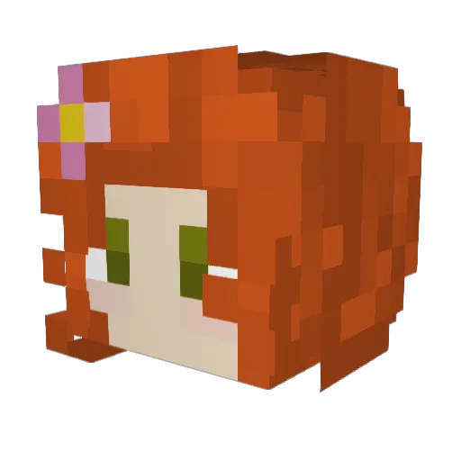 _wanja_ Minecraft avatar head, 3D render