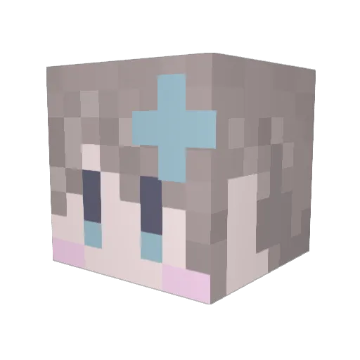 _wawon_ Minecraft avatar head, 3D render