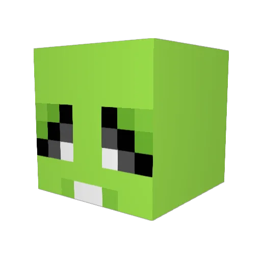 _whity_ Minecraft avatar head, 3D render
