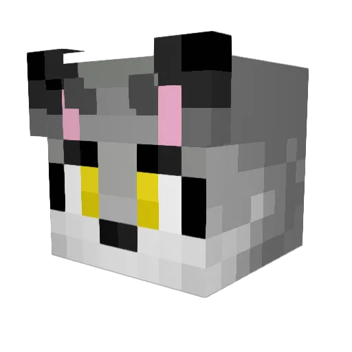 _wolffy_ Minecraft avatar head, 3D render