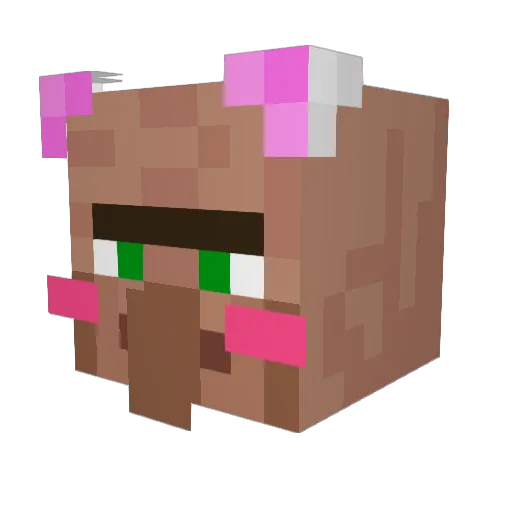 _wolt Minecraft avatar head, 3D render