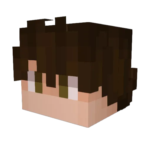 _wowow Minecraft avatar head, 3D render