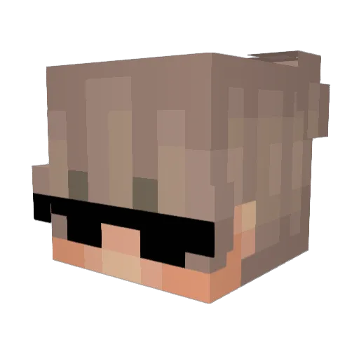_wtry Minecraft avatar head, 3D render