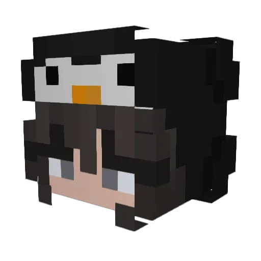 _wujiawen_ Minecraft avatar head, 3D render