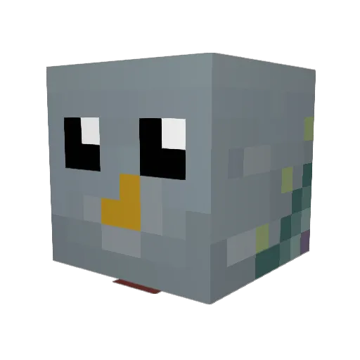 _wuu_ Minecraft avatar head, 3D render