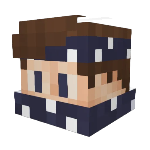 _xLuca Minecraft avatar head, 3D render