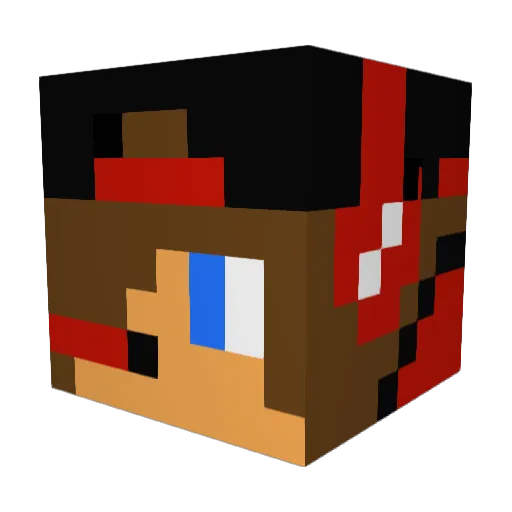 _xMcraftWarrior Minecraft avatar head, 3D render