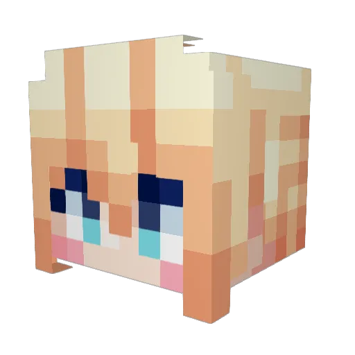 _xSparkly Minecraft avatar head, 3D render