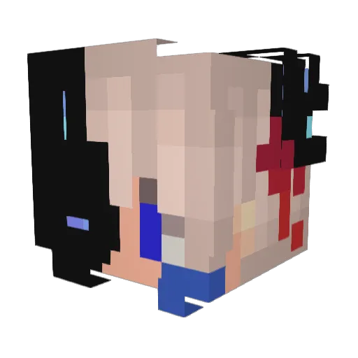 _xWolfuz Minecraft avatar head, 3D render