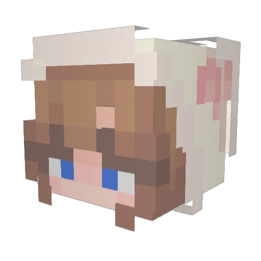 _xbunniee Minecraft avatar head, 3D render