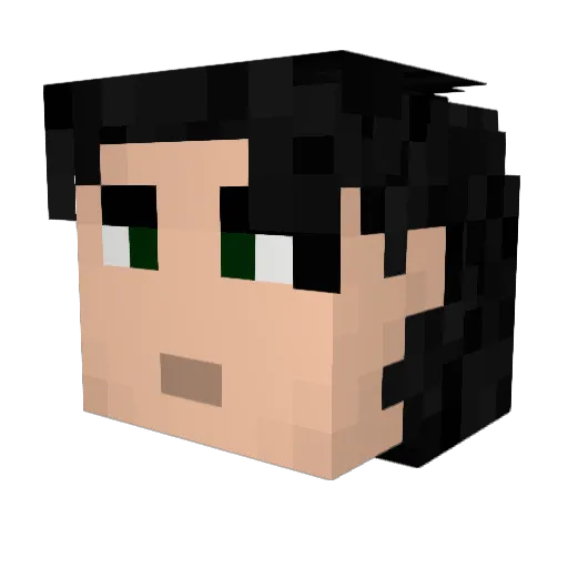_xkr_ Minecraft avatar head, 3D render