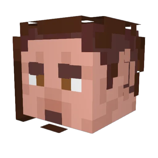_ypx_ Minecraft avatar head, 3D render