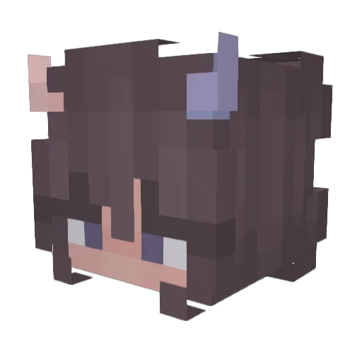 _yunnn Minecraft avatar head, 3D render