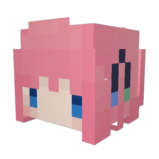 _yuuannn Minecraft avatar head, 3D render