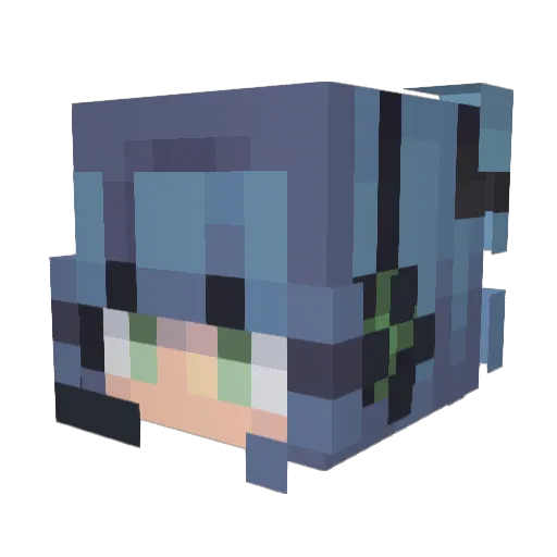 _zUZiaaa_a Minecraft avatar head, 3D render