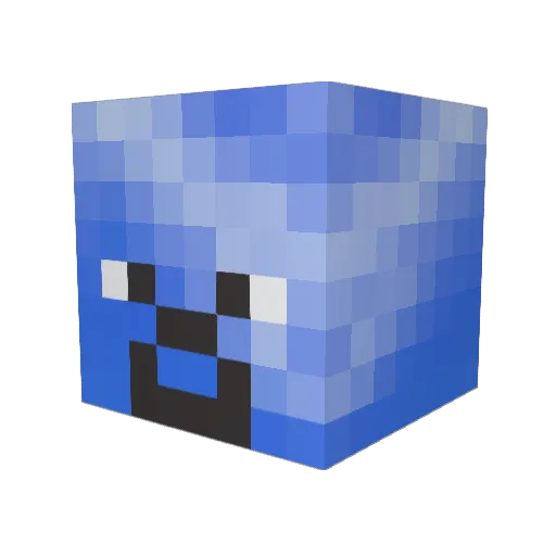 _zip Minecraft avatar head, 3D render
