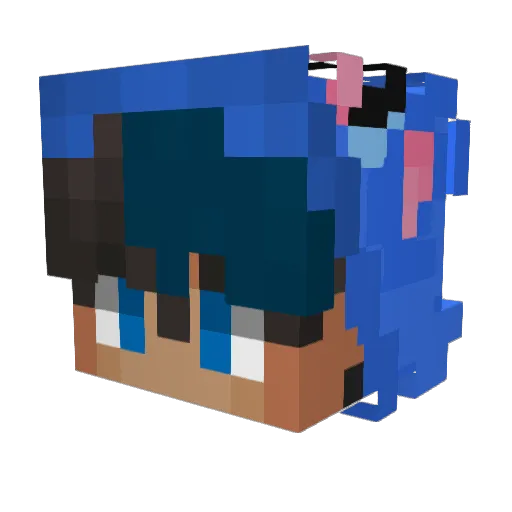 _zzs Minecraft avatar head, 3D render
