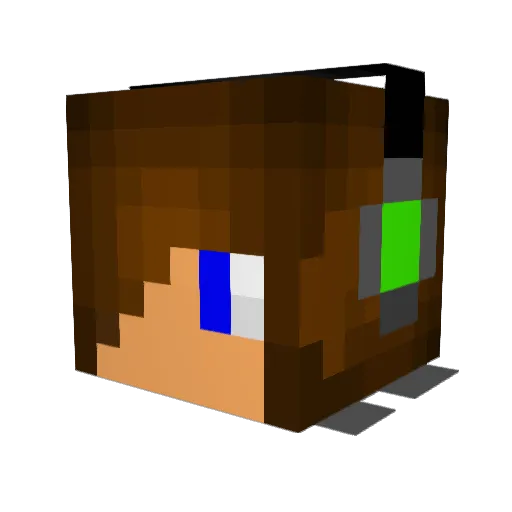 a0w0p Minecraft avatar head, 3D render