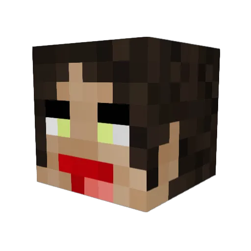 a11ract Minecraft avatar head, 3D render