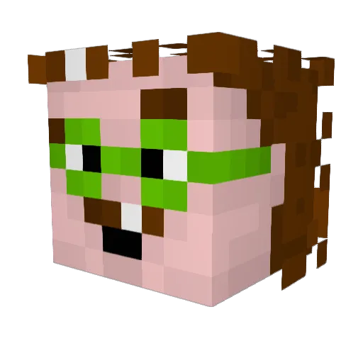 a1270 Minecraft avatar head, 3D render