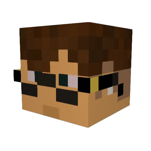 a1600 Minecraft avatar head, 3D render