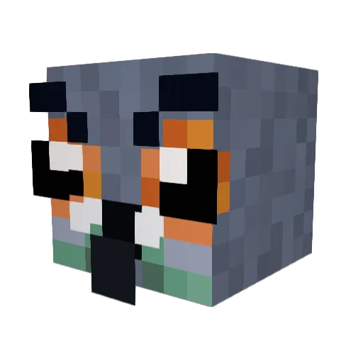 a17w Minecraft avatar head, 3D render