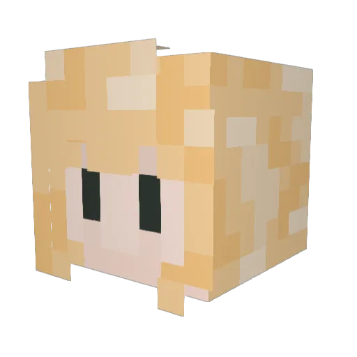 a191004 Minecraft avatar head, 3D render