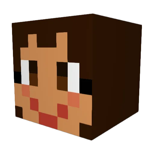 a1aya Minecraft avatar head, 3D render