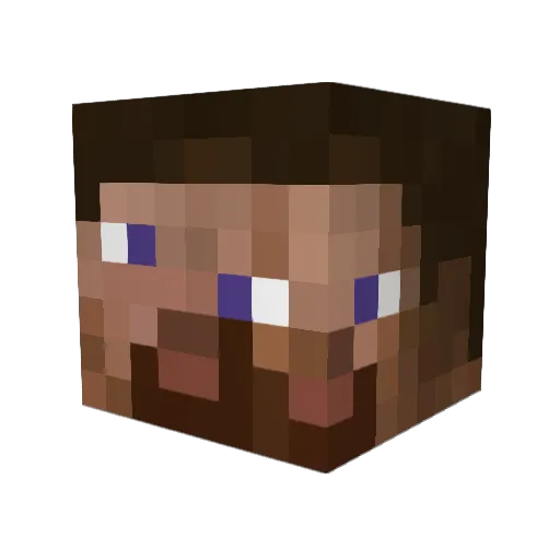 a1sple Minecraft avatar head, 3D render