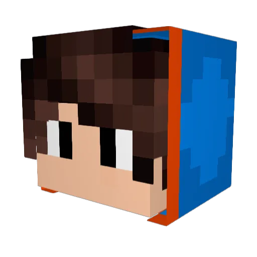 aAkanbo Minecraft avatar head, 3D render