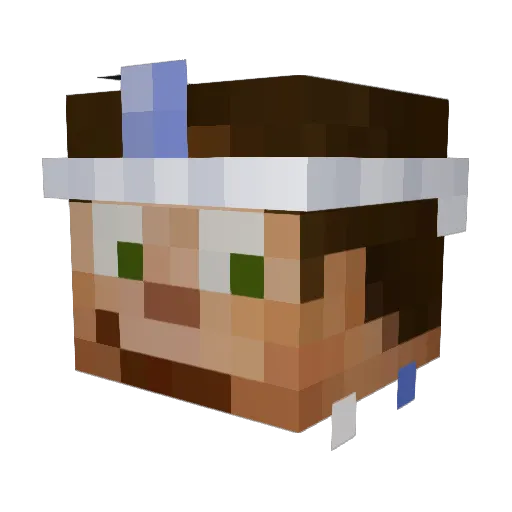 aAnduril Minecraft avatar head, 3D render