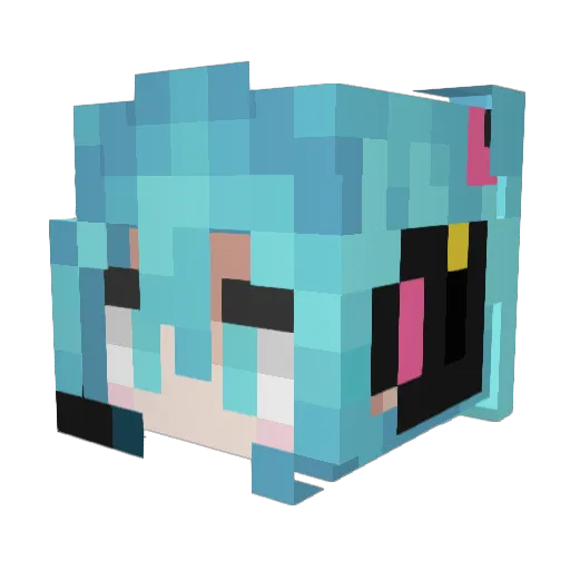 aCosmicFrog Minecraft avatar head, 3D render