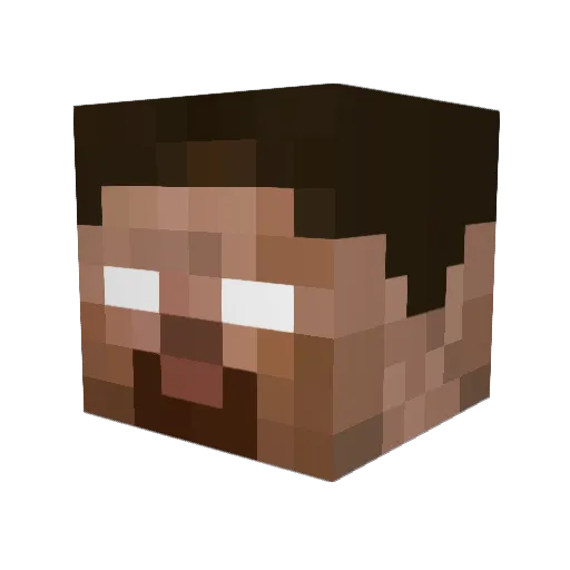 aCrazyHeart Minecraft avatar head, 3D render