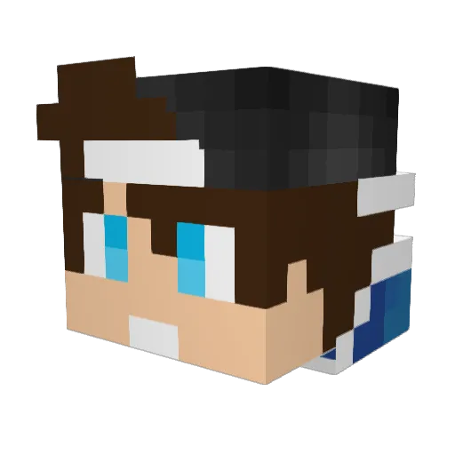 aDenzN Minecraft avatar head, 3D render