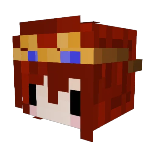 aDragonfly Minecraft avatar head, 3D render