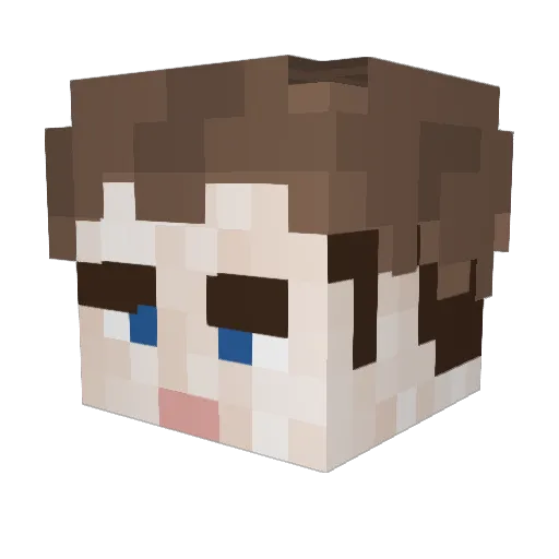aFriendly_ Minecraft avatar head, 3D render