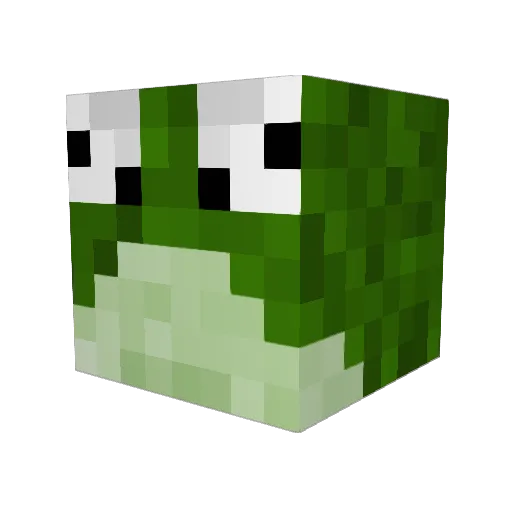 aFrogman Minecraft avatar head, 3D render