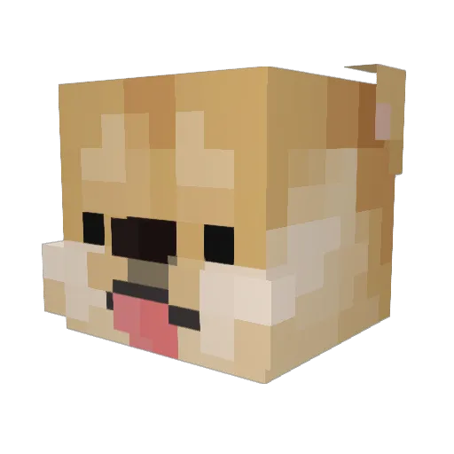 aGent_Type Minecraft avatar head, 3D render