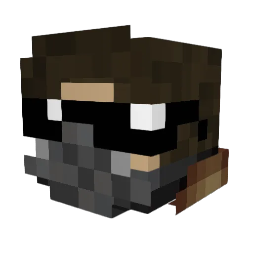 aHappyWookieBear Minecraft avatar head, 3D render