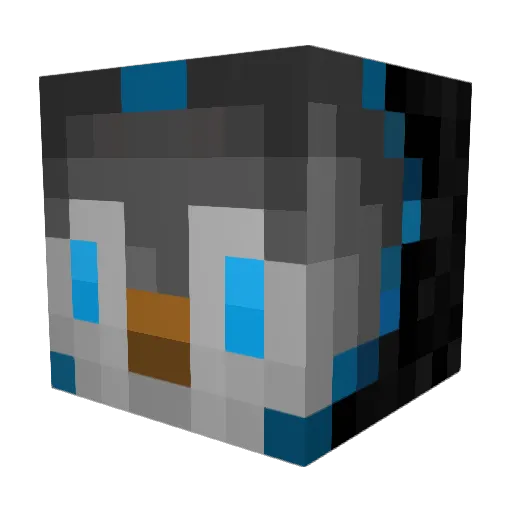 aHungryPenguin Minecraft avatar head, 3D render