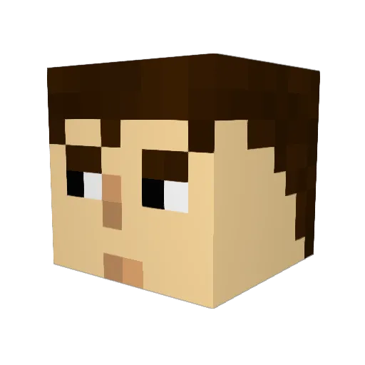 aLubu Minecraft avatar head, 3D render